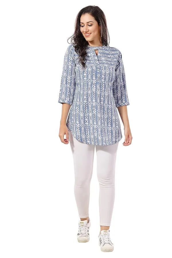 Pink_Poly_Crepe_Short_Tunic_Top_For_Everyday_Wear_|_|_Kurti_Tops_|_Short_Kurti_|_Short_Kurti_For_Women_|_Short_Kurti_For_Girls