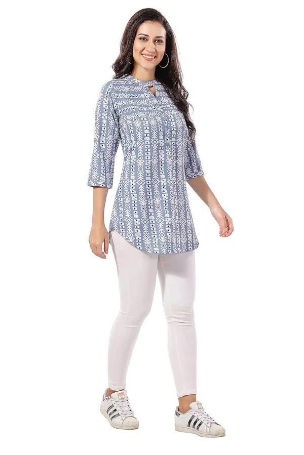 Pink_Poly_Crepe_Short_Tunic_Top_For_Everyday_Wear_|_|_Kurti_Tops_|_Short_Kurti_|_Short_Kurti_For_Women_|_Short_Kurti_For_Girls