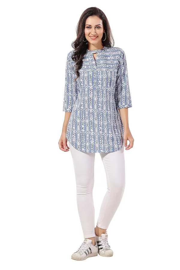 Pink_Poly_Crepe_Short_Tunic_Top_For_Everyday_Wear_|_|_Kurti_Tops_|_Short_Kurti_|_Short_Kurti_For_Women_|_Short_Kurti_For_Girls
