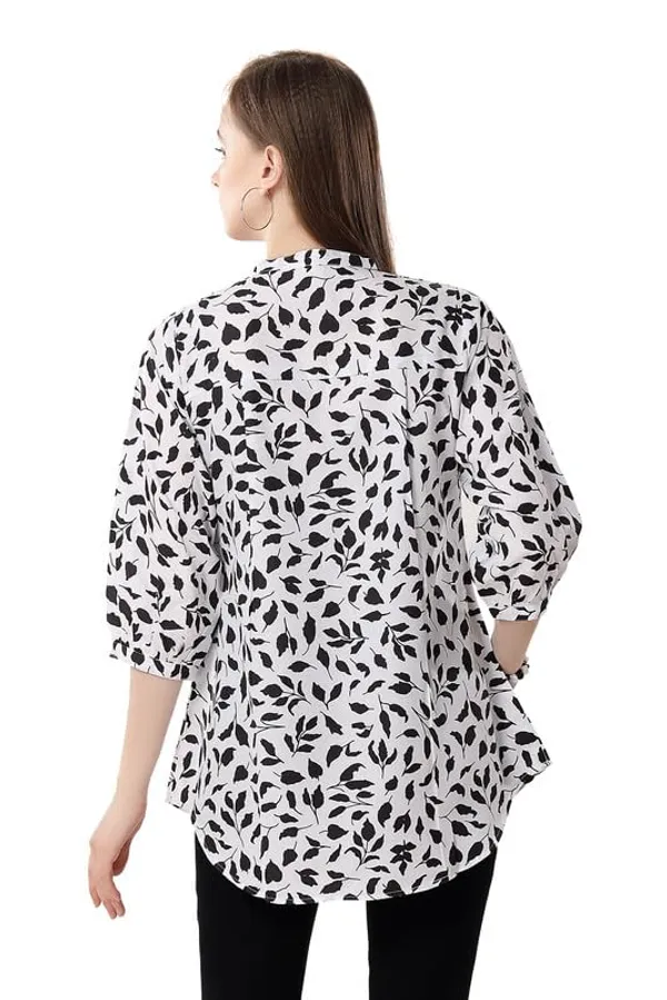 Chic_Contrast_Faux_Crepe_Tunic_With_Stylish_Print_For_Women_And_Girls_|_Kurti_Tops_|_Short_Kurti_|_Short_Kurti_For_Women_|_Short_Kurti_For_Girls