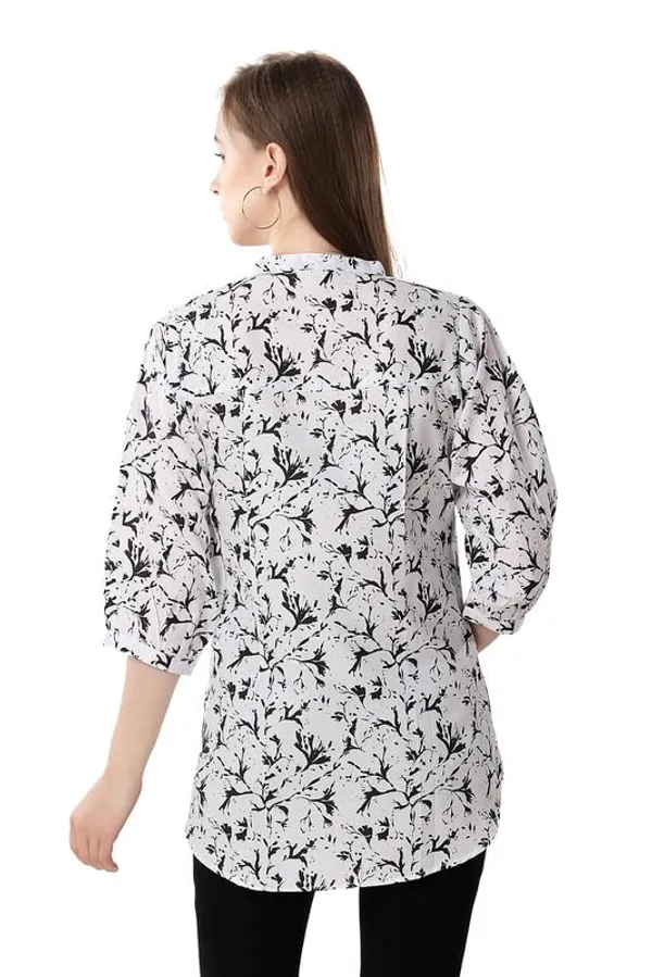 Chic_Contrast_Faux_Crepe_Tunic_With_Stylish_Print_For_Women_And_Girls_|_Kurti_Tops_|_Short_Kurti_|_Short_Kurti_For_Women_|_Short_Kurti_For_Girls