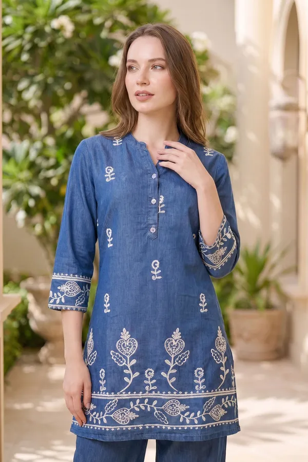 Signature_Indigo_Denim_Two_Piece_Set_with_Elegant_Floral_Thread_Work