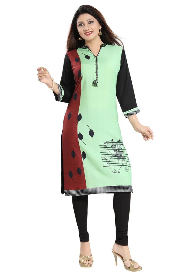 Black_Rayon_Cotton_Long_Kurti_for_Everyday_Wear