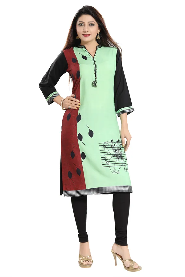 Black_Rayon_Cotton_Long_Kurti_for_Everyday_Wear