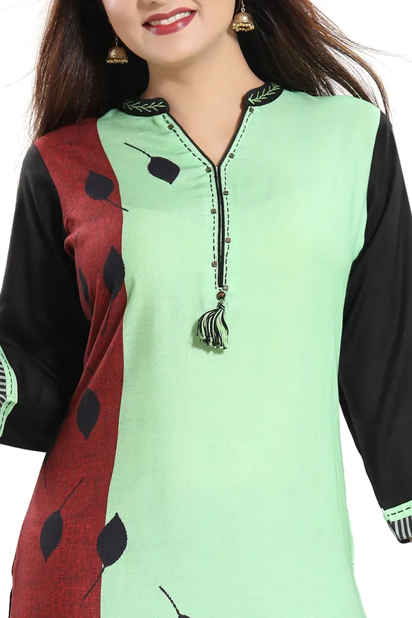 Black_Rayon_Cotton_Long_Kurti_for_Everyday_Wear