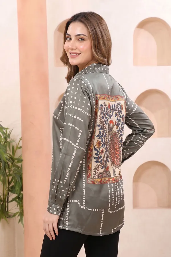 Steel_Blue_Shirt_Style_Top_with_Bandhani_Inspired_Print_and_Peacock_Art_Back