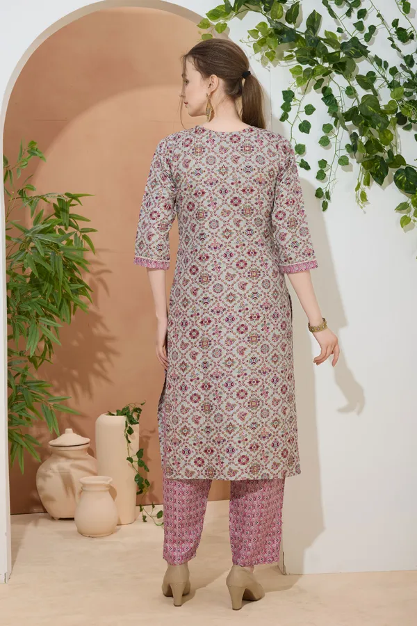 Trendy_Stay_Gray_V_Neck_Kurti_Pant_Suit_For_Women