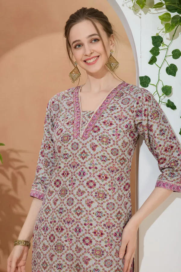 Trendy_Stay_Gray_V_Neck_Kurti_Pant_Suit_For_Women