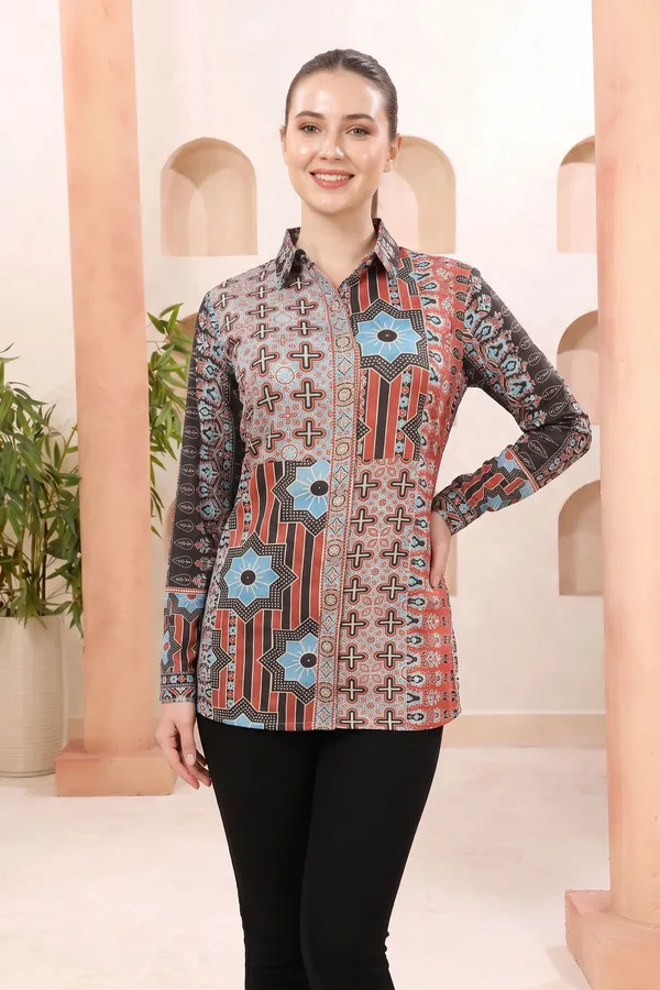 Vibrant_Vintage_Modal_Silk_Shirt_Style_Womens_Tunic_with_Abstract_Print