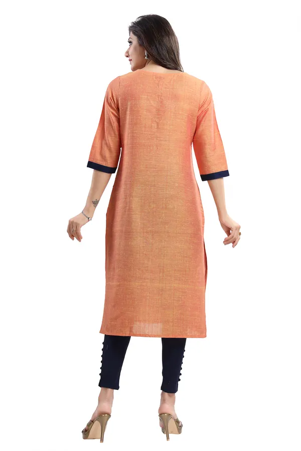 Saffron_Gold_South_Cotton_Block_Print_Kurta