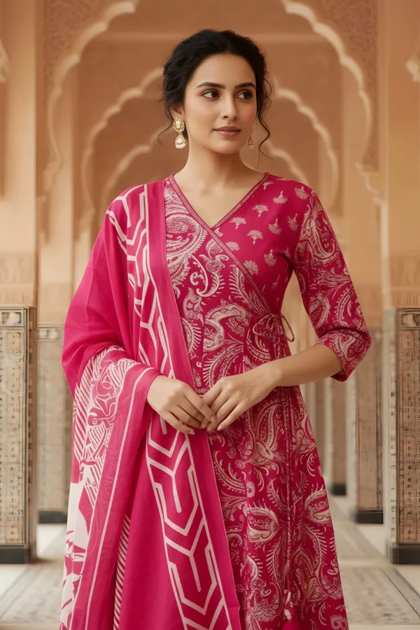 Pink_Jaipuri_Print_Cotton_Flared_3_Piece_Suit_Set_with_Dupatta_for_Women