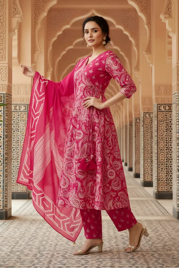 Pink_Jaipuri_Print_Cotton_Flared_3_Piece_Suit_Set_with_Dupatta_for_Women