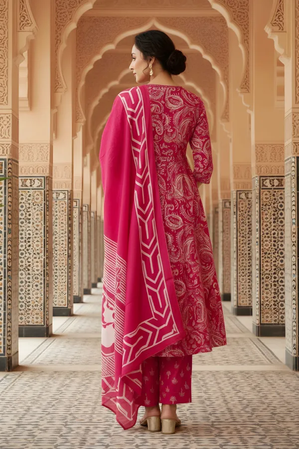 Pink_Jaipuri_Print_Cotton_Flared_3_Piece_Suit_Set_with_Dupatta_for_Women