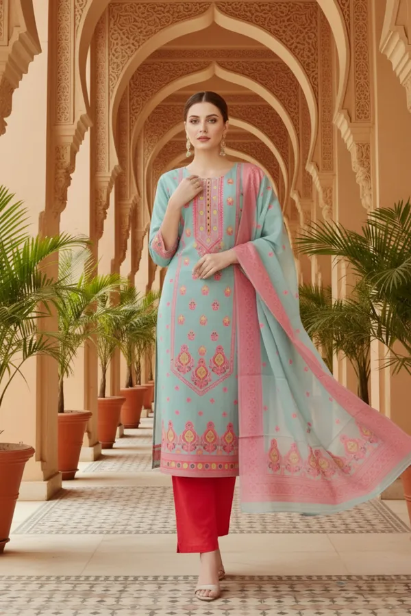 Blue_Banarasi_Chanderi_Handwoven_Women_Three_Piece_Long_Kurta_Set