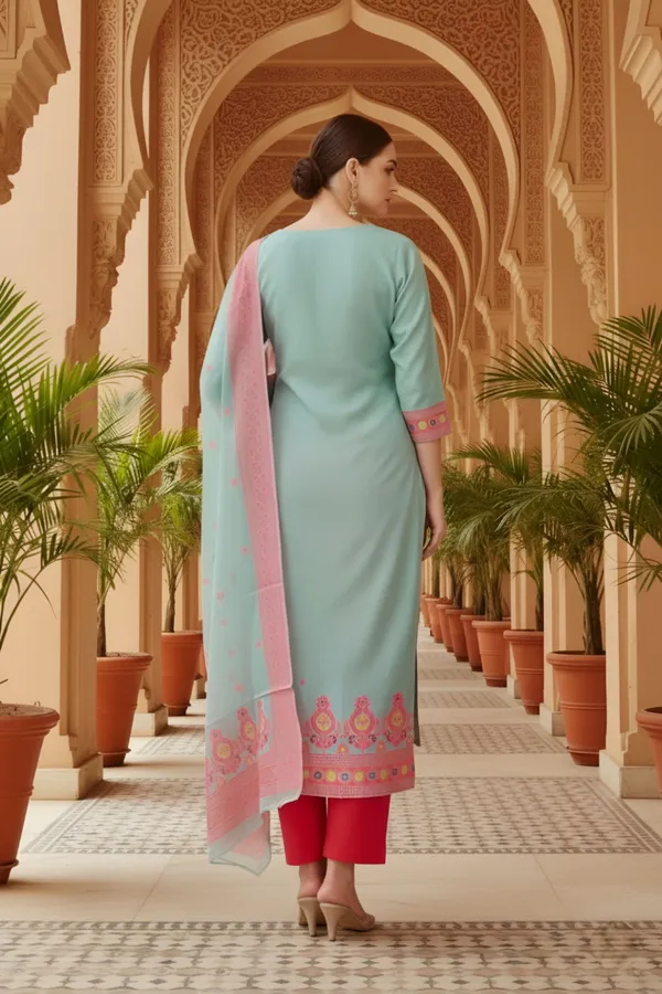 Blue_Banarasi_Chanderi_Handwoven_Women_Three_Piece_Long_Kurta_Set