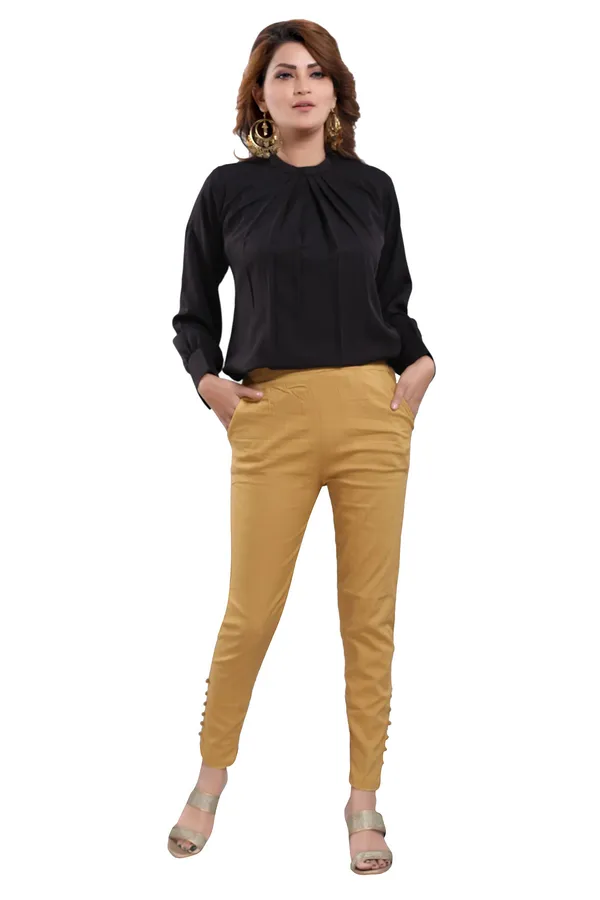 Classic_Black_Beauty_Polyester_Crepe_Office_Wear_Short_Tunic_Top_For_Women