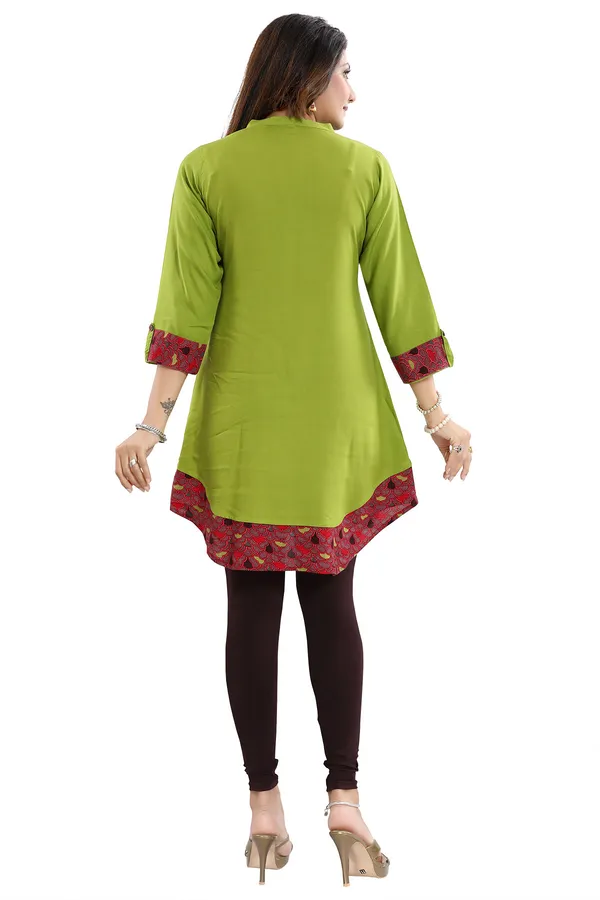 Gorgeous_Designer_Green_Rayon_Embroidery_Tunic_for_Girls_and_Women