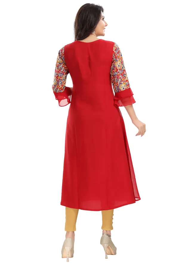 RED_GEORGETTE_FLARED_LONG_KURTI