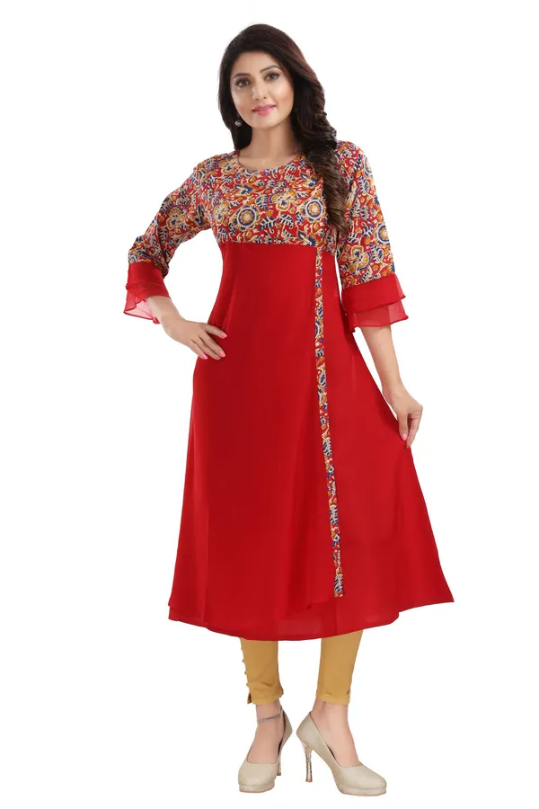 RED_GEORGETTE_FLARED_LONG_KURTI