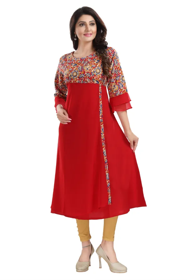 RED_GEORGETTE_FLARED_LONG_KURTI