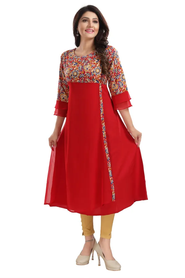 RED_GEORGETTE_FLARED_LONG_KURTI