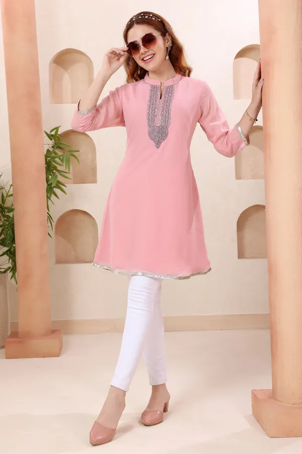 Wink_In_Pink_Georgette_Beaded_Women_Tunic_Dress