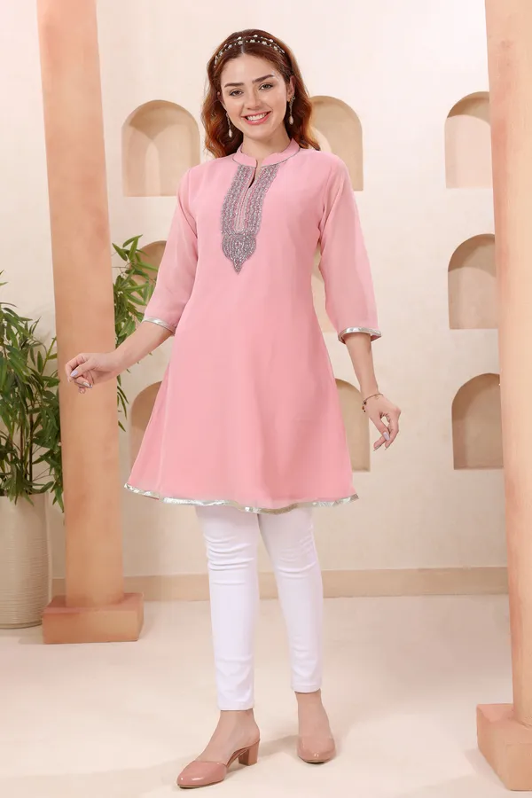 Wink_In_Pink_Georgette_Beaded_Women_Tunic_Dress