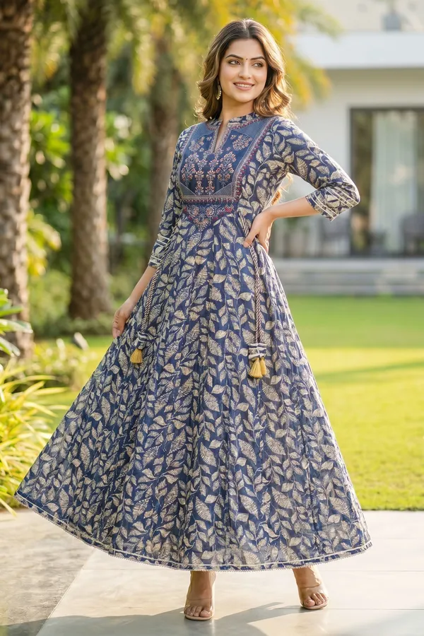 Navy_Blue_Umbrella_Flair_Anarkali_Long_Kurti_with_Embroidery_and_Tussles