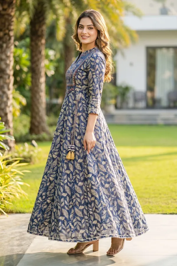 Navy_Blue_Umbrella_Flair_Anarkali_Long_Kurti_with_Embroidery_and_Tussles