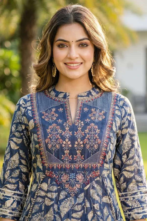 Navy_Blue_Umbrella_Flair_Anarkali_Long_Kurti_with_Embroidery_and_Tussles