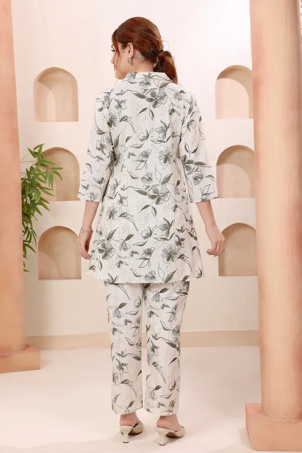 Designer_Green_Leafy_Print_Shirt_Collar_Cotton_Co_Ord_Set