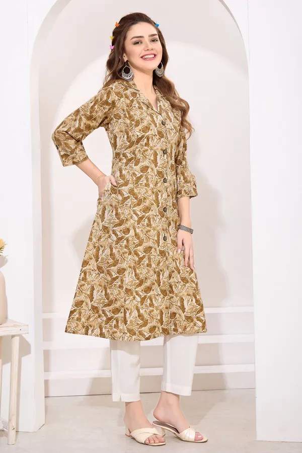 Light_Brown_Linen_Cotton_Princess_Cut_Long_Kurta_For_Women
