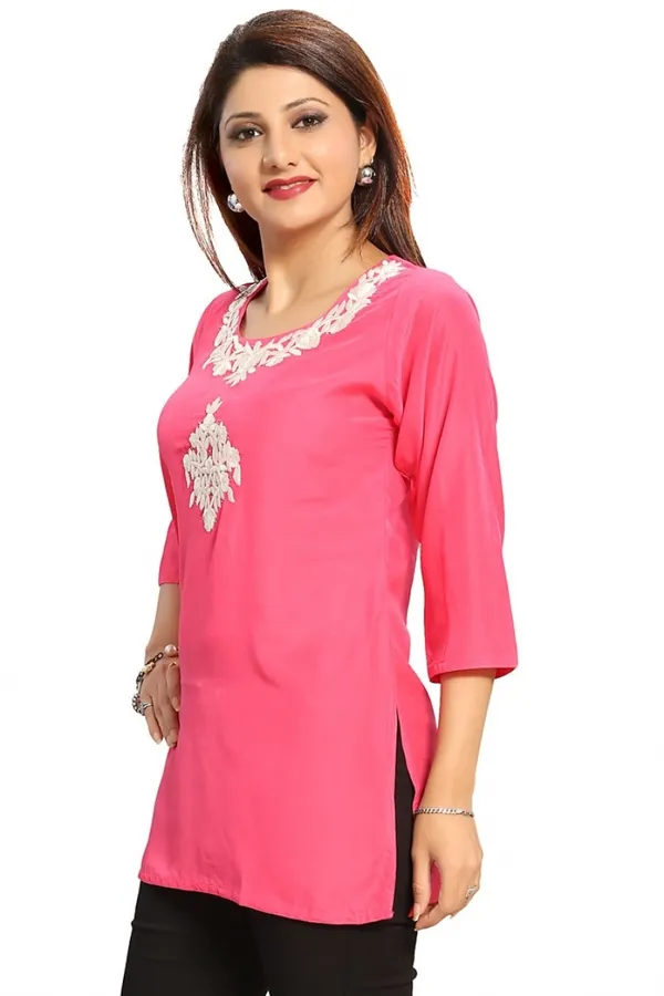Prestigious_Look_Pink_Embroidered_Short_Tunic