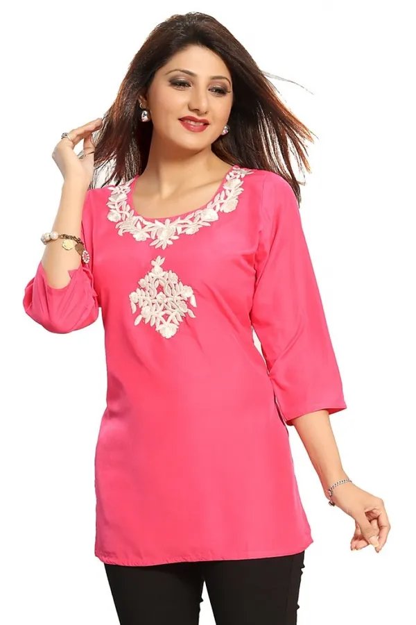 Prestigious_Look_Pink_Embroidered_Short_Tunic