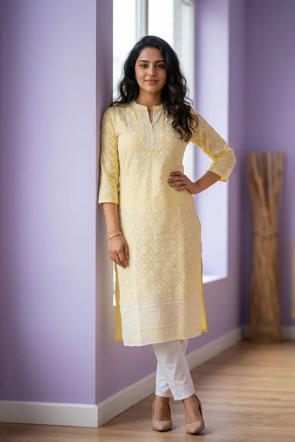 Chikankari_Kurti_For_Women_|_Long_Kurti_Pure_Cotton_Ethnic_Wear_|_Comfortable_&_Stylish_Attire