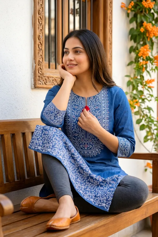 Indigo_Denim_Kurti_for_Women_with_Ethnic_Print_and_Thread_Work