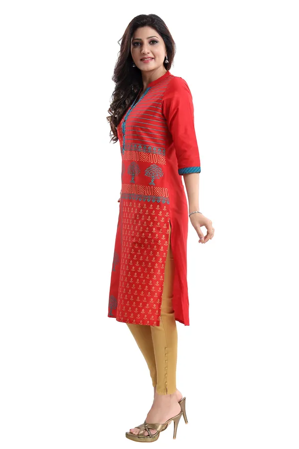 Red_Cotton_Silk_Tunic_for_Women
