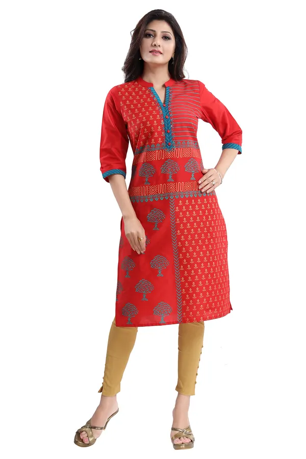 Red_Cotton_Silk_Tunic_for_Women