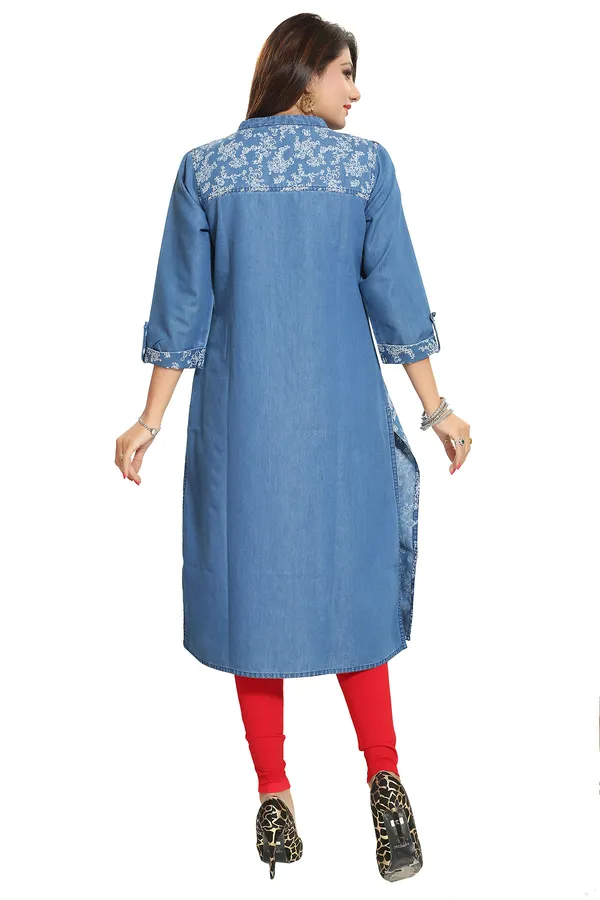 Blue_Designer_Printed_Denim_Long_Kurti_for_The_Season