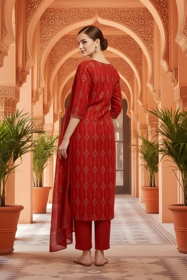 Rust_Jaipuri_Print_Cotton_3_Piece_Suit_Set_with_Dupatta_for_Women