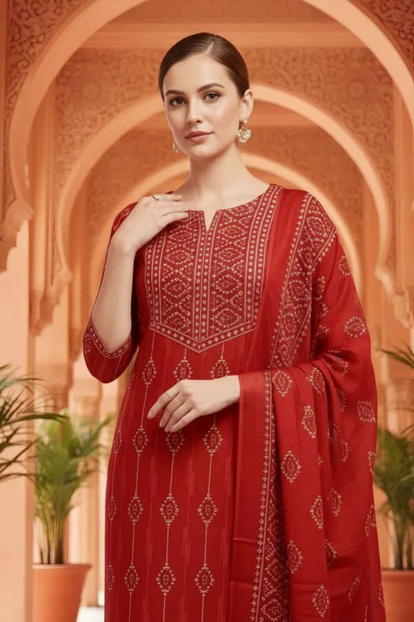 Rust_Jaipuri_Print_Cotton_3_Piece_Suit_Set_with_Dupatta_for_Women