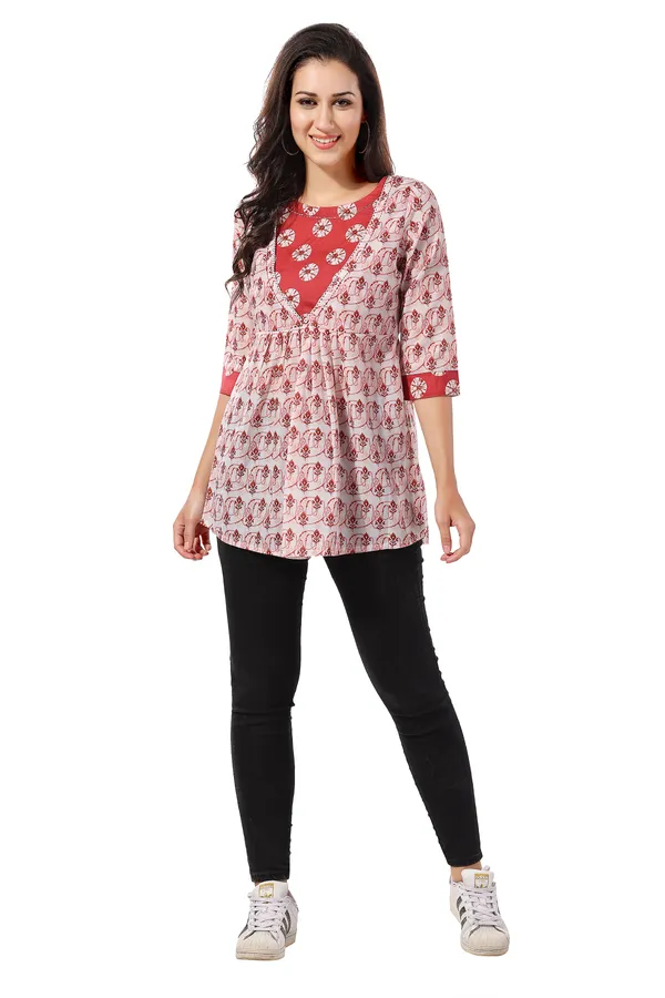 White_Cotton_Print_Flair_Short_Tunics_For_Fashionistas