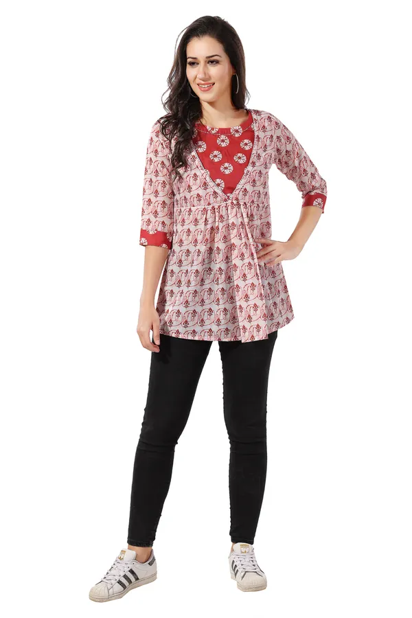 White_Cotton_Print_Flair_Short_Tunics_For_Fashionistas
