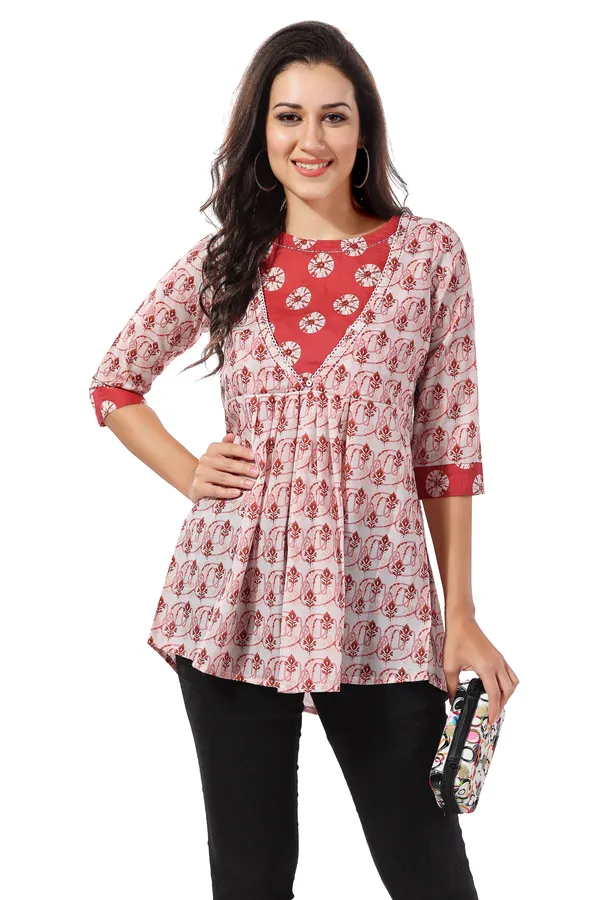 White_Cotton_Print_Flair_Short_Tunics_For_Fashionistas