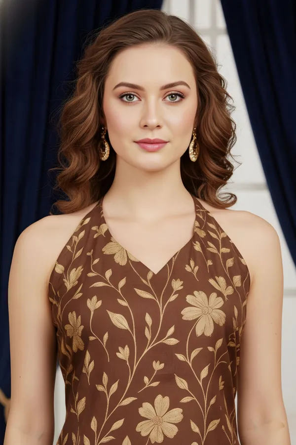 Brown_Jaipuri_Print_Halter_Neck_Corset_Kurti