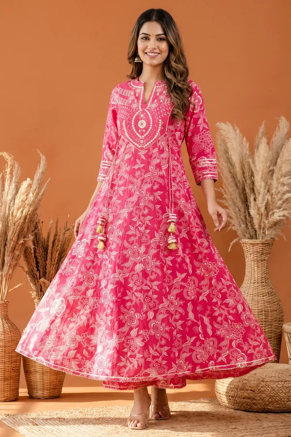Rosy_Pink_Umbrella_Flair_Anarkali_Long_Kurti_with_Embroidery_and_Tussles