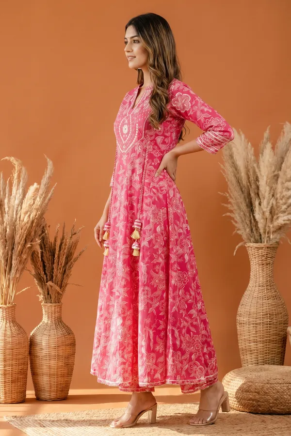 Rosy_Pink_Umbrella_Flair_Anarkali_Long_Kurti_with_Embroidery_and_Tussles
