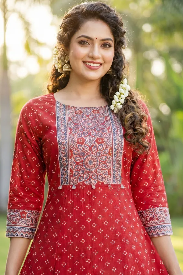 Red_Cotton_Anarkali_Kurti_for_Women_with_Traditional_Jaipuri_Print