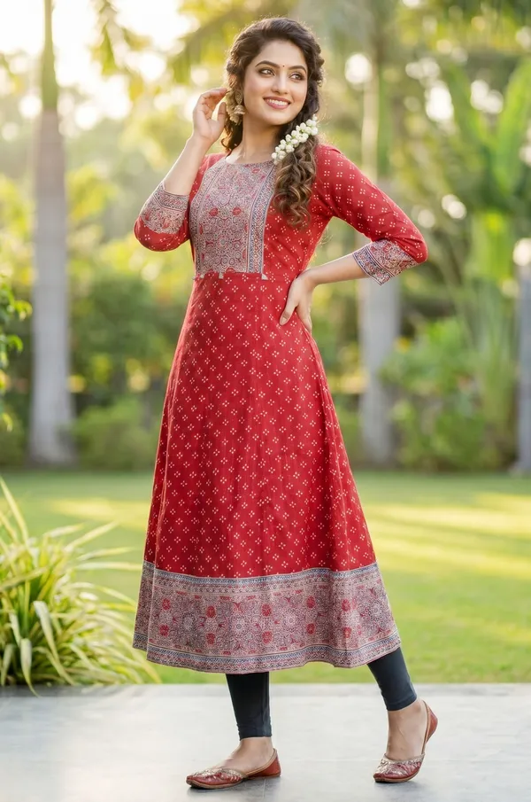 Red_Cotton_Anarkali_Kurti_for_Women_with_Traditional_Jaipuri_Print