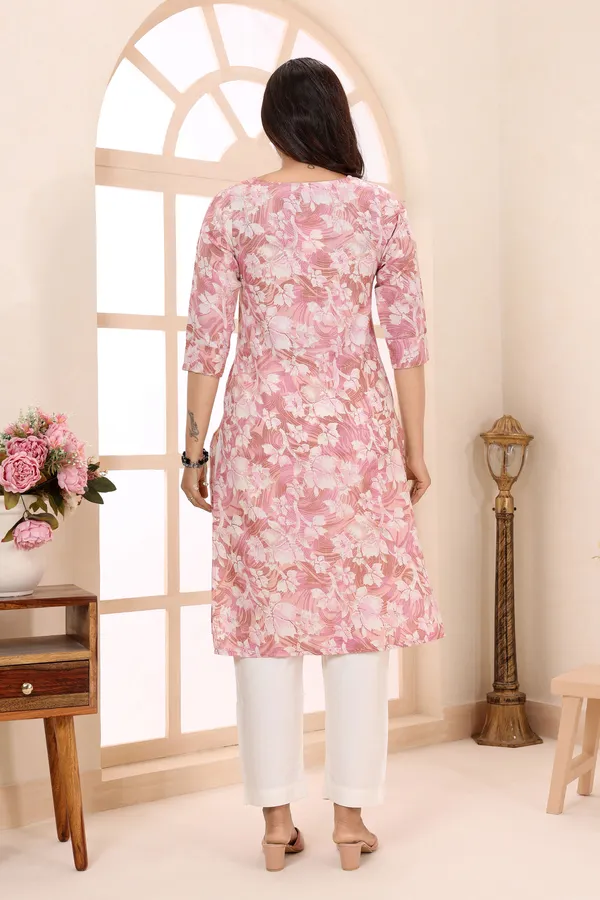 Pink_And_Chic_Linen_Cotton_Ban_Collar_Women_Long_Kurta